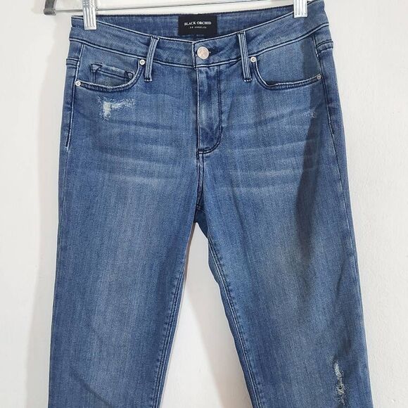 Black Orchid Los Angeles Distressed Skinny Jeans Size 27 Distressed Jeans - Picture 3 of 9
